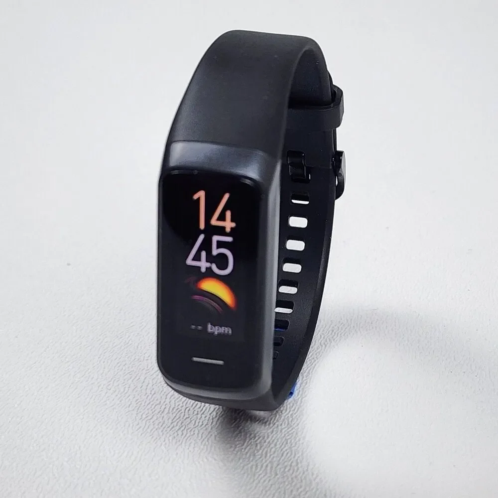 Fitness Tracker Smart Watch Heart Rate Sleep Monitor AMOLED Waterproof Black